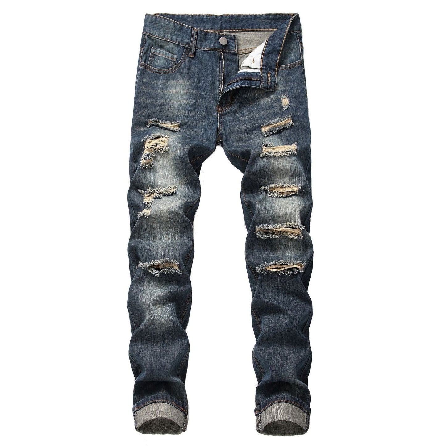 Ripped Straight Slim Fit