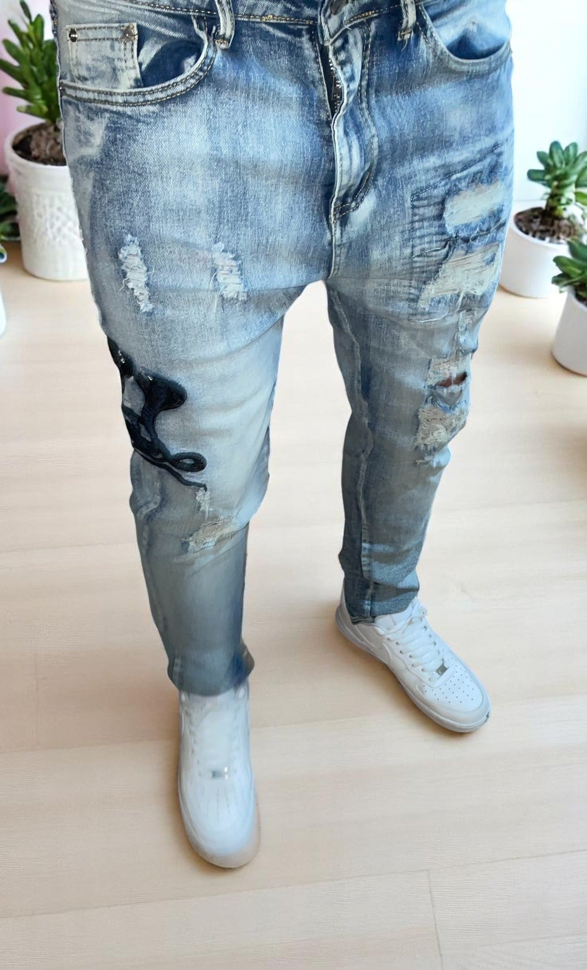 BLACK SNAKE SLIM JEANS