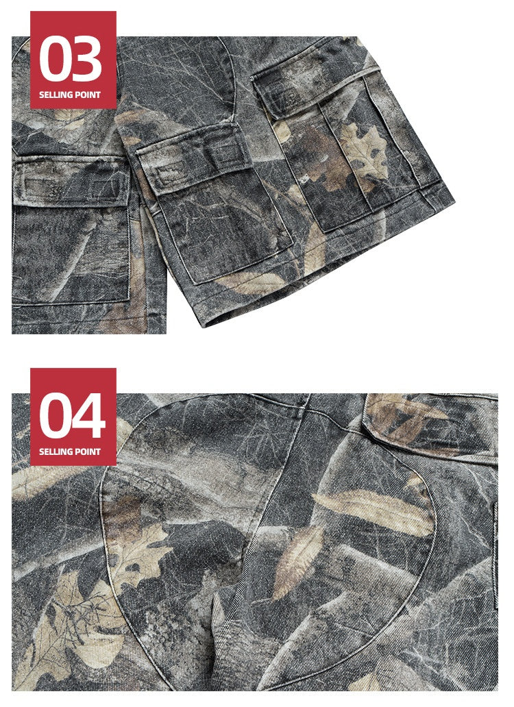 Camouflage Denim Shorts