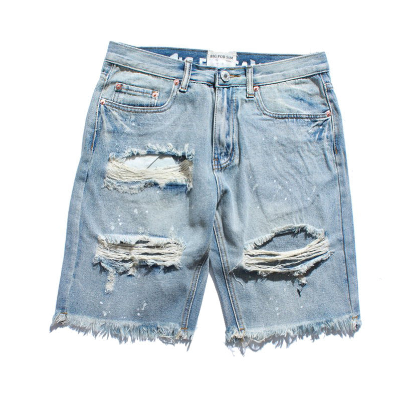 Ripped Denim Shorts