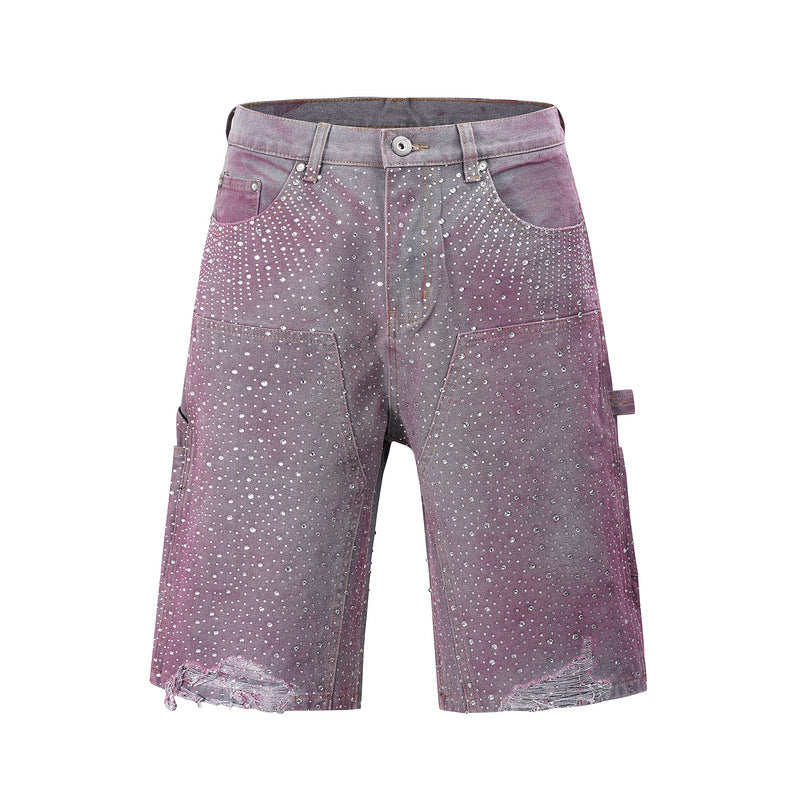 Dyed Denim Shorts