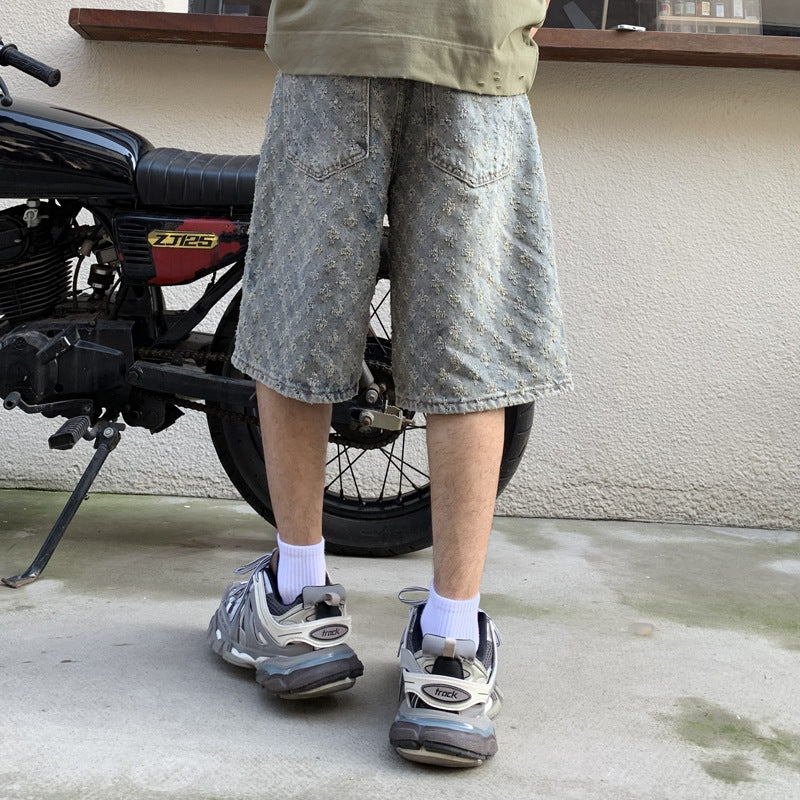 Point Denim Shorts