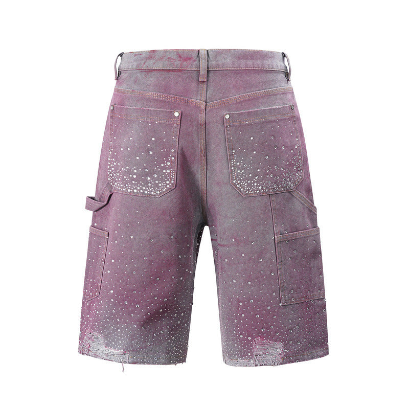 Dyed Denim Shorts