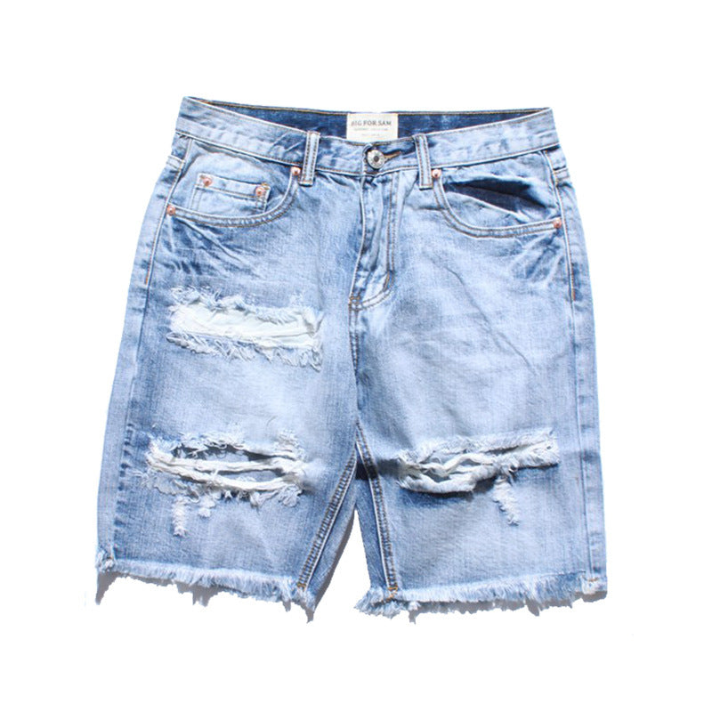Ripped Denim Shorts