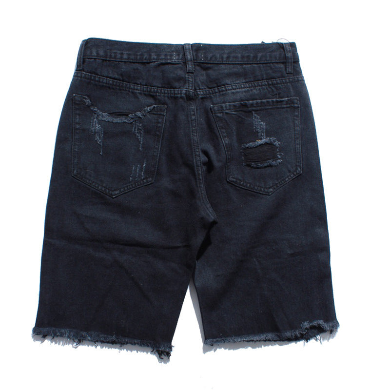 Ripped Denim Shorts
