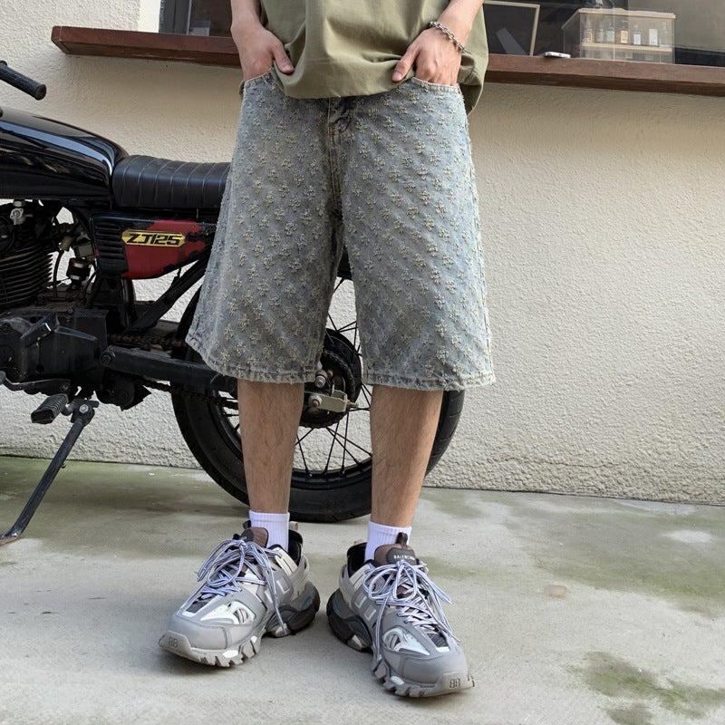 Point Denim Shorts