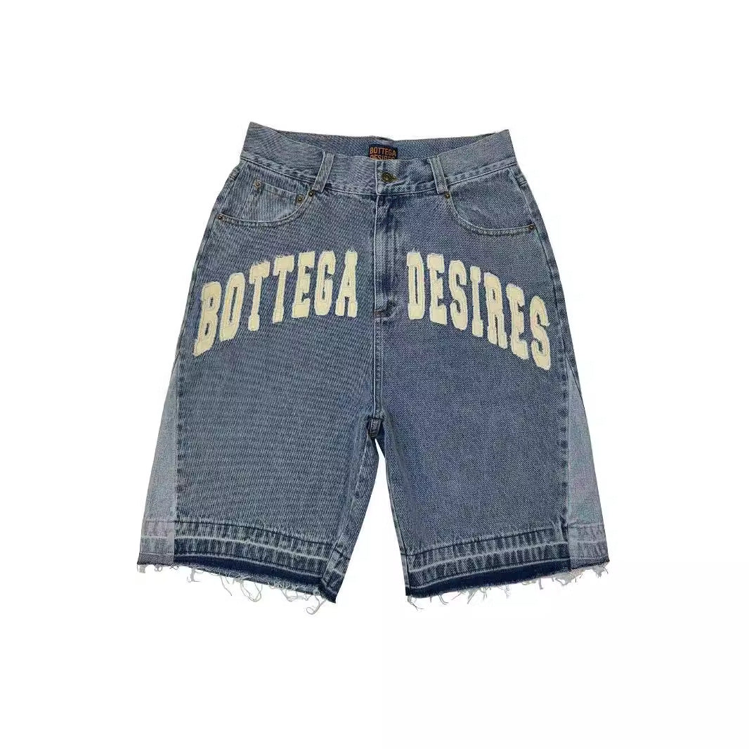 Alphabet Denim Shorts