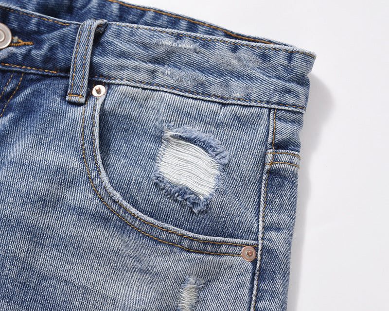 Grooved Denim Shorts