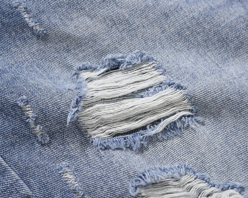 Grooved Denim Shorts