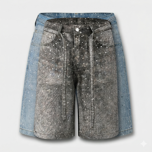 Rhinestone Denim Shorts