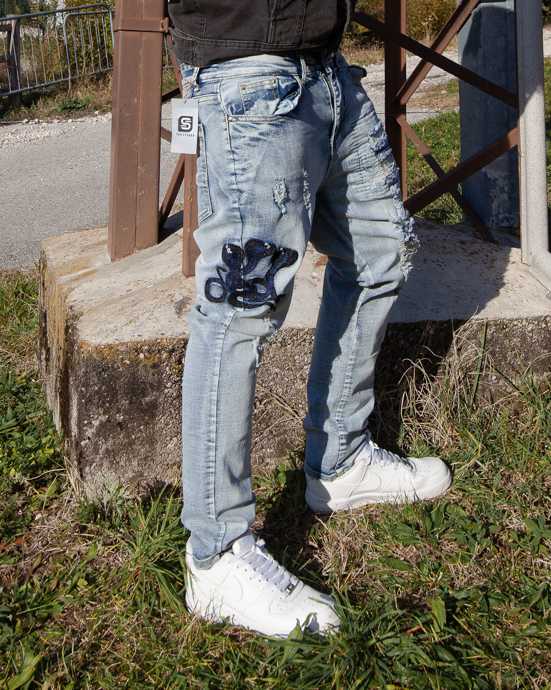 BLACK SNAKE SLIM JEANS