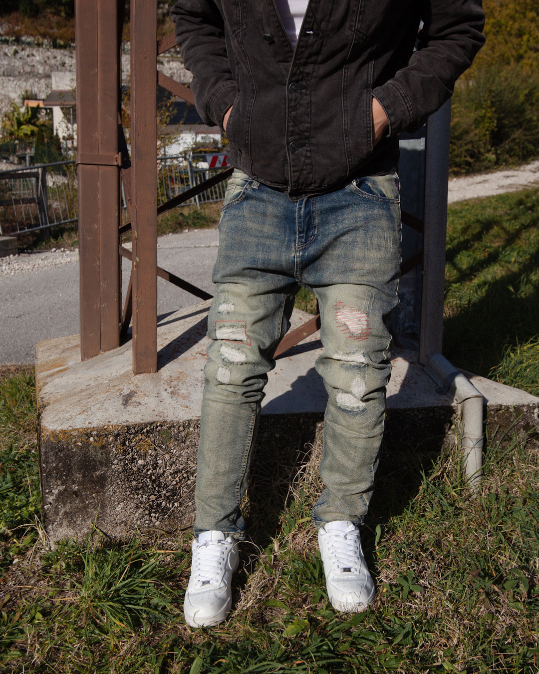 RETRO MILITARY SLIM JEANS