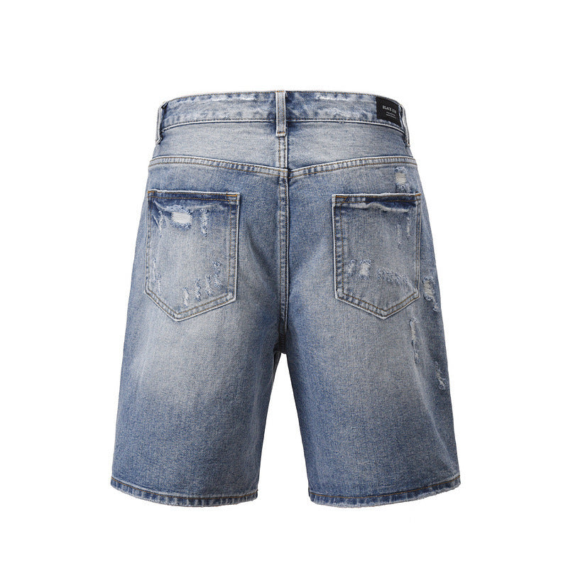 Grooved Denim Shorts