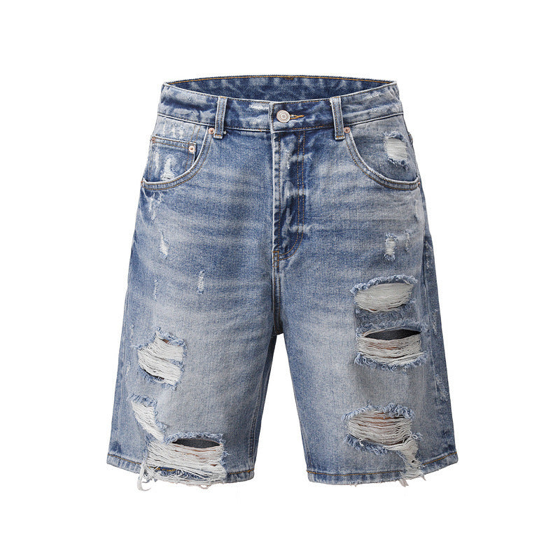 Grooved Denim Shorts